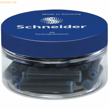 6 x Schneider Tintenpatrone Standard königsblau Runddose VE=30 Stück