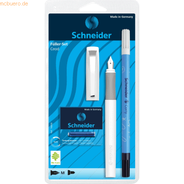 5 x Schneider Füllhalter Ceod Classic weiß + 6 TP blau / Tintenlöscher