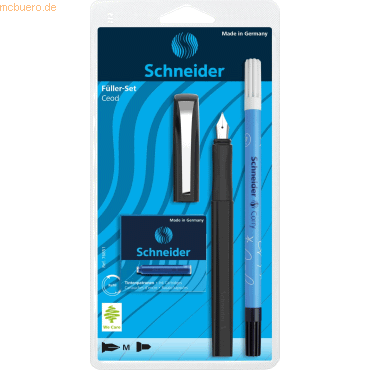 5 x Schneider Füllhalter Ceod Classic schwarz + 6 TP blau / Tintenlösc