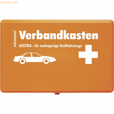 4250108809500 - Verbandkasten Österreich-Norm orange für mehrspurige KFZ DIN 1