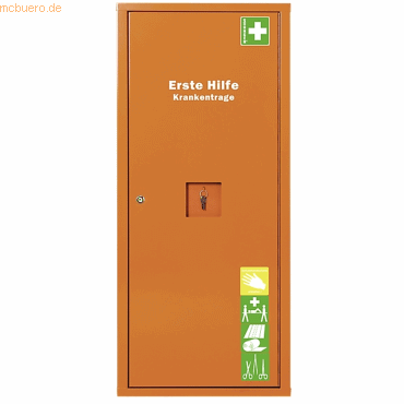 4250108801634 - SÖHNGEN Verbandschrank nach DIN 13157 ohne Inhalt signalorange Tiefe 200 mm HxB 1120 x 490 mm