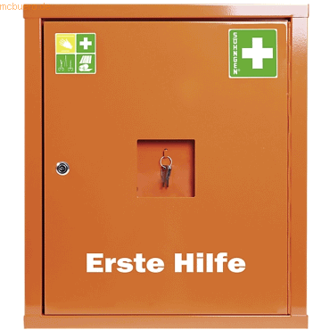 4250108801337 - SÖHNGEN Verbandschrank nach DIN 13169 eintürig signalorange HxBxT 560 x 490 x 200 mm mit Füllung