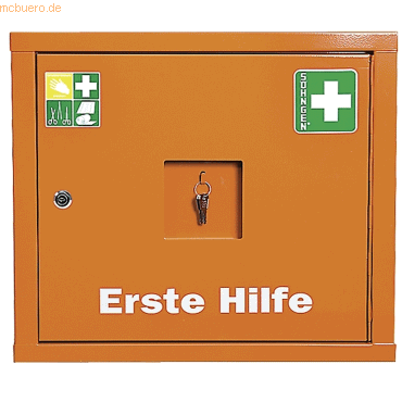 4250108804901 - SÖHNGEN Verbandschrank nach DIN 13157 ohne Inhalt signalorange Tiefe 200 mm HxB 420 x 490 mm