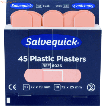 Salvequick Pflaster-Strips Salvequick wasserfest Refill 6036 VE=45 Stü