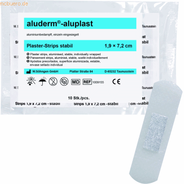 4250108809173 - aluderm Pflaster aluplast Strips 1009155 19x72cm 4250108809173 1009155 10 Stück