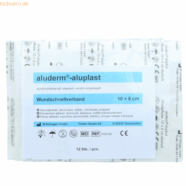 4250108806257 - Aluderm Verbandkastenersatzfüllung aluplast Abschnitte à 10 x 6 cm elastisch  4250108806257 12 Stück