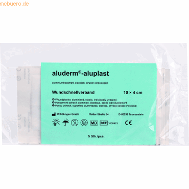 4250108805816 - Sohngen - Söhngen aluderm®-aluplast Nachfüllset Pflasterabschnitte 10 x 4 cm à 5 Stück