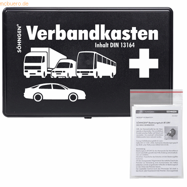 4250108800552 - KFZ-Verbandkasten DIN 13164 plus Beatmungstuch schwarz