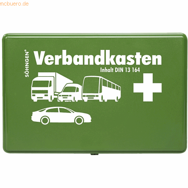 4250108800484 - KFZ-Verbandkasten Kunststoff grün mit Füllung Standard DIN 131