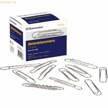 4003630000088 - Aktenklammern 1062 77mm Metall verzinkt silber 4003630000088 1062 100 Stück 4003630000088 - Aktenklammern 1062 77mm Metall verzinkt silber 4003630000088 1062 100 Stück