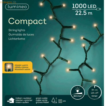 Lumineo Lichterkette LED warmweiß für den Außenbereich Länge 22,5m grü