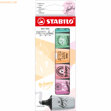 10 x Stabilo Textmarker Boss Mini Pastellove Edition 2.0 sortiert Etui