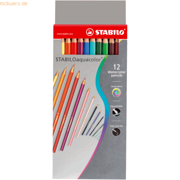 6 x Stabilo Aquarell-Buntstift Stabiloaquacolor Kartonetui mit 12 Stif