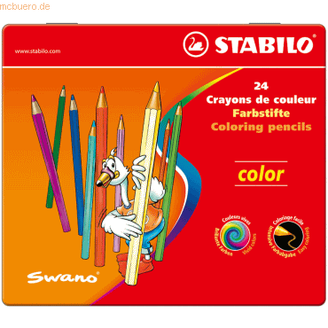 5 x Stabilo Buntstift color Metalletui mit 24 Stiften