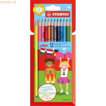 6 x Stabilo Buntstift color Etui sortiert Kartonetui mit 12 Stiften