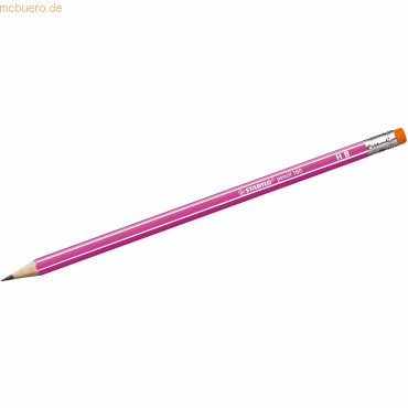 12 x Stabilo Schulbleistift sechskant mit Radierer pencil 160 HB pink