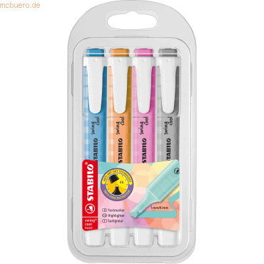 4006381573108 - 5 x Textmarker swing cool Pastel Etui sortiert Etui VE=4 Stift