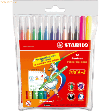 4006381355629 - TRIO 378 1-12-01 A-Z Faserschreiber 12er Etui sort 4006381355629 STABILO 37811201 12 Stück