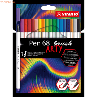 Stabilo Premium-Filzstift mit Pinselspitze Pen 68 brush Etui -Arty- VE