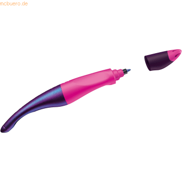 4006381568432 - Ergonomischer Tintenroller für Linkshänder - STABILO EASYoriginal Holograph Edition in magenta - Einzelstift - Schreibfarbe blau (löschbar) - inklusi