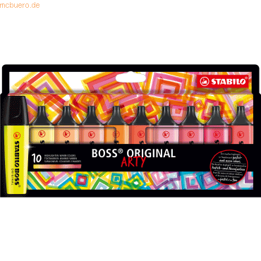 4006381577786 - Textmarker BOSS ORIGINAL ARTY 70 10-1-20 Etui 10-farbig sortiert 2-5mm Keilspitze 4006381577786 10 Stück