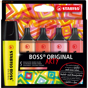 Stabilo Textmarker Boss Original Etui -Arty- sortiert Etui VE=5 Stifte