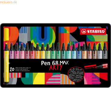 4006381590044 - Pen 68 MAX 20er Etui ARTY Filzstift Pen 68 MAX mit Keilspitze 