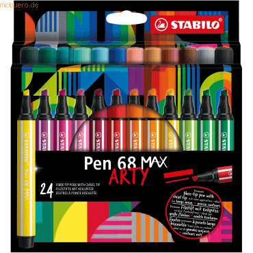 Stabilo Fasermaler Pen 68 Max Keilspitze Etui Arty VE=24 Stifte