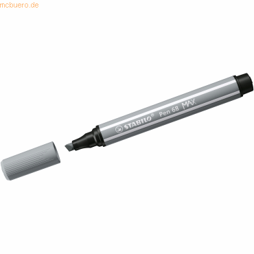 4006381569972 - STABILO Pen 68 MAX - Felt-tip pen with thick chisel tip - Medium Cold Gray