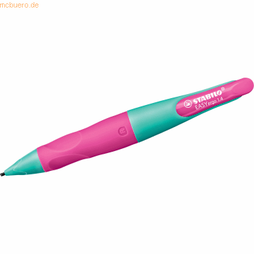 4006381573733 - Ergonomischer Druck-Bleistift für Rechtshänder - EASYergo 14 in türkis neonpink - Einzelstift - inklusive 3 dünner Minen - Härt 4006381573733 - Ergonomischer Druck-Bleistift für Rechtshänder - EASYergo 14 in türkis neonpink - Einzelstift - inklusive 3 dünner Minen - Härt