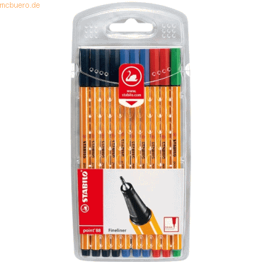 10 x Stabilo Fineliner point 88 Etui mit 10 Stiften