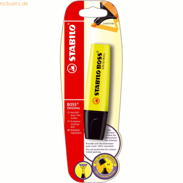 4006381101295 - 10 x Textmarker Boss Original gelb Blisterkarte