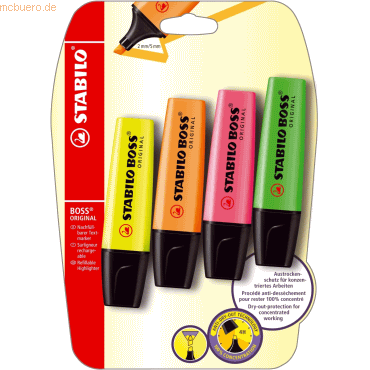 4006381148887 - 25 x Textmarker Boss Original Blisterkarte VE=4 Stück 4006381148887 - 25 x Textmarker Boss Original Blisterkarte VE=4 Stück