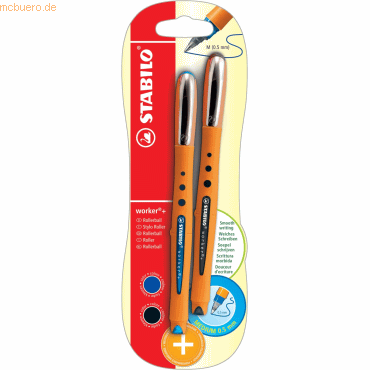 4006381198028 - 10 x Tintenroller worker+ medium 05 mm schwarz blau VE=2 Stüc 4006381198028 - 10 x Tintenroller worker+ medium 05 mm schwarz blau VE=2 Stüc