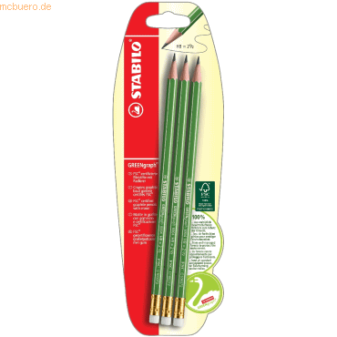 4006381366069 - 10 x Bleistift Greengraph mit Radierer HB 4006381366069 - 10 x Bleistift Greengraph mit Radierer HB