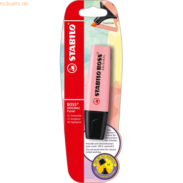 4006381492805 - 10 x Textmarker Boss Original Pastel rosiges Rouge Blisterkart 4006381492805 - 10 x Textmarker Boss Original Pastel rosiges Rouge Blisterkart
