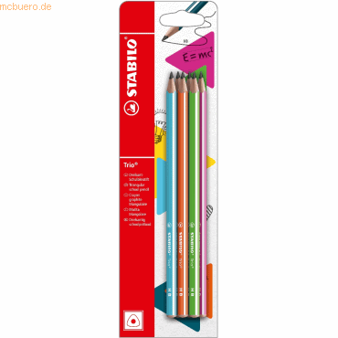 4006381500173 - 10 x Schulbleistift Trio dreikant HB sortiert Blisterkarte VE= 4006381500173 - 10 x Schulbleistift Trio dreikant HB sortiert Blisterkarte VE=