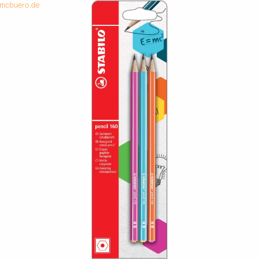 4006381502474 - 10 x Schulbleistift sechskant pencil 160 HB Blisterkarte VE=3