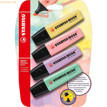 4006381506007 - 10 x Textmarker Boss Original Pastel Blisterkarte VE=3 Stück 4006381506007 - 10 x Textmarker Boss Original Pastel Blisterkarte VE=3 Stück
