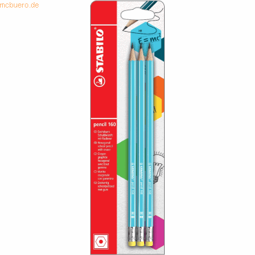 4006381507370 - 10 x Schulbleistift sechskant mit Radierer pencil 160 HB Blist