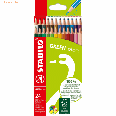 6 x Stabilo Buntstifte Greencolor Kartonetui VE=24 Stifte