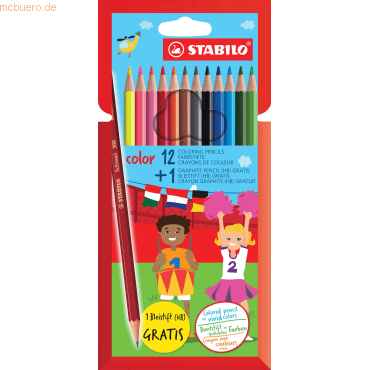 4006381561792 - 6 x Buntstift color Etui VE=12 Stück + 1 Bleistift (gratis)