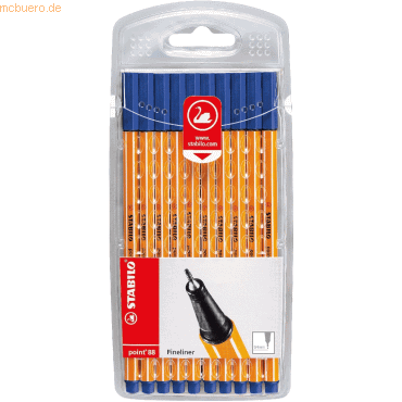 4006381491310 - 10 x Fineliner point 88 Etui 04 mm blau Etui VE=10 Stück