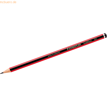 4007817104545 - 12 x Bleistift tradition 2B schwarz-rot