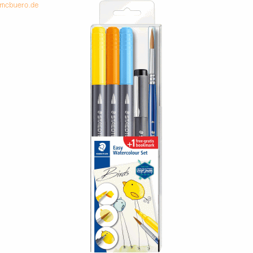 4007817068380 - STAEDTLER Aquarell-Set Easy Watercolour Vögel zum Zeichnen & Aquarellieren transparentes Kunststoffetui - 1 Stück (3001STB5-1)