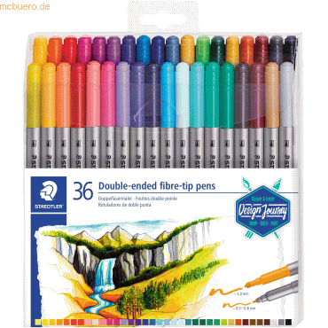 Staedtler Doppelfasermaler Twin-tip pen VE=36 Farben