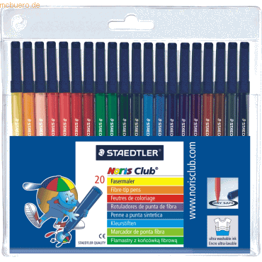 5 x Staedtler Fasermaler Noris Club 20-er Etui