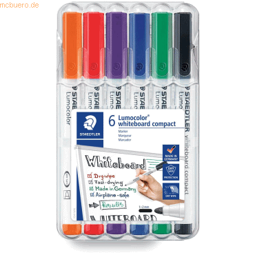 Staedtler Whiteboardmarkere Lumocolor compact ca. 1 - 2mm VE=6 Stück