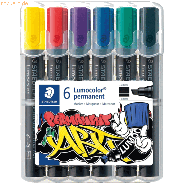Staedtler Permanentmarker Lumocolor 2-5mm VE=6 Farben