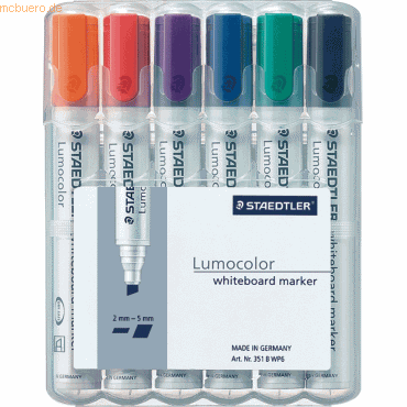 Staedtler Whiteboardmarker Lumocolor Keilspitze 6-er Box